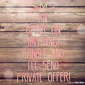 No reasonable offer will be turned down!